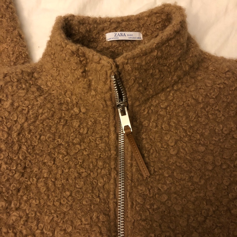 Zara oversized teddy zip up